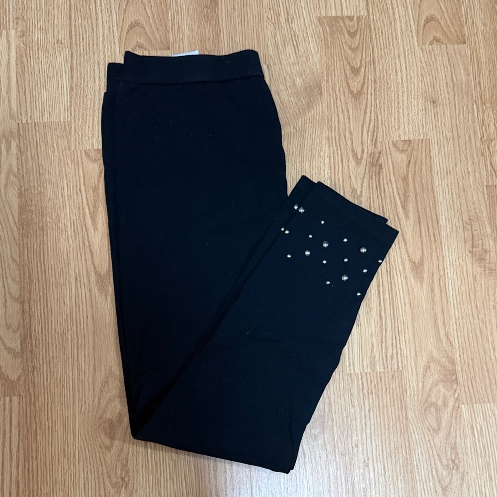 Style & Co. Black Leggings with Pearl Accents